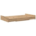 vidaXL Rám postele s úložným prostorem Remeselný dub 120 x 190 cm – Obrázok 4
