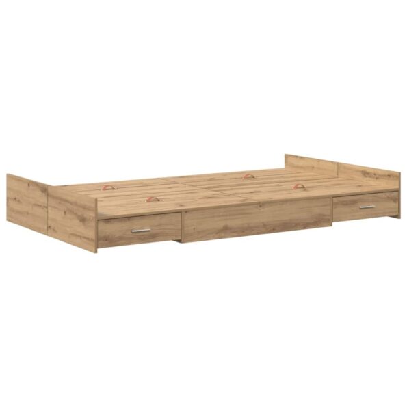 vidaXL Rám postele s úložným prostorem Remeselný dub 120 x 190 cm – Obrázok 4