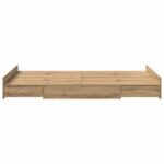 vidaXL Rám postele s úložným prostorem Remeselný dub 120 x 190 cm – Obrázok 5
