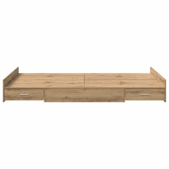 vidaXL Rám postele s úložným prostorem Remeselný dub 120 x 190 cm – Obrázok 5