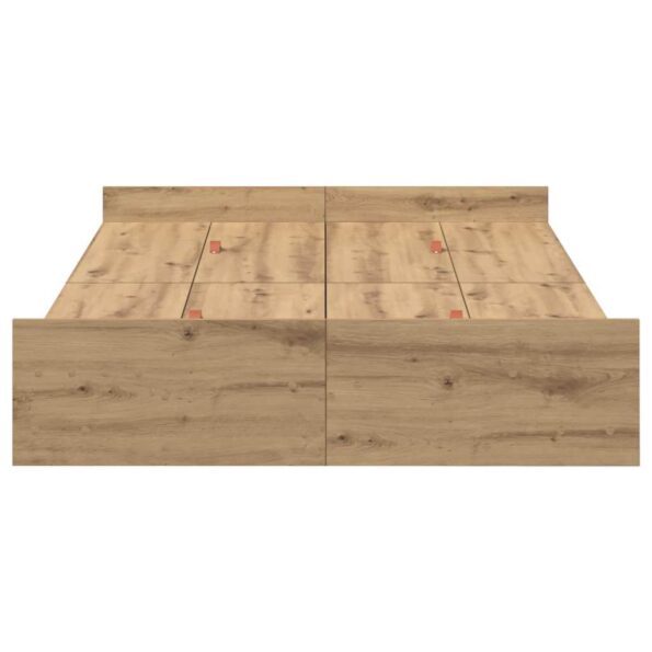 vidaXL Rám postele s úložným prostorem Remeselný dub 120 x 190 cm – Obrázok 6