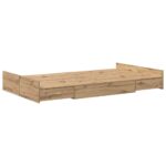 vidaXL Rám postele s úložným prostorem Remeselný dub 120 x 190 cm – Obrázok 7