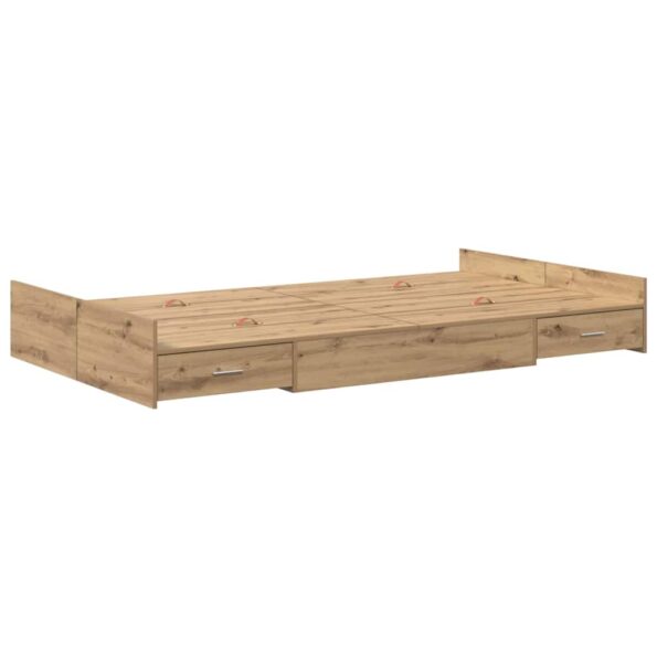 vidaXL Rám postele s úložným prostorem Remeselný dub 120 x 190 cm – Obrázok 7