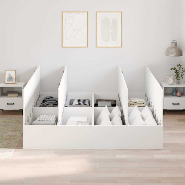 vidaXL Rám postele s úložným prostorem s úložiskom Biela 180 x 200 cm – Obrázok 3