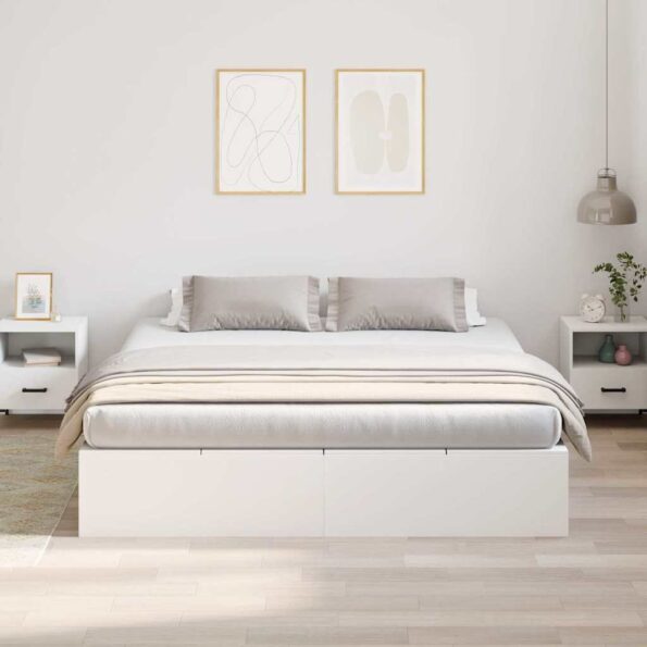 vidaXL Rám postele s úložným prostorem s úložiskom Biela 180 x 200 cm – Obrázok 4