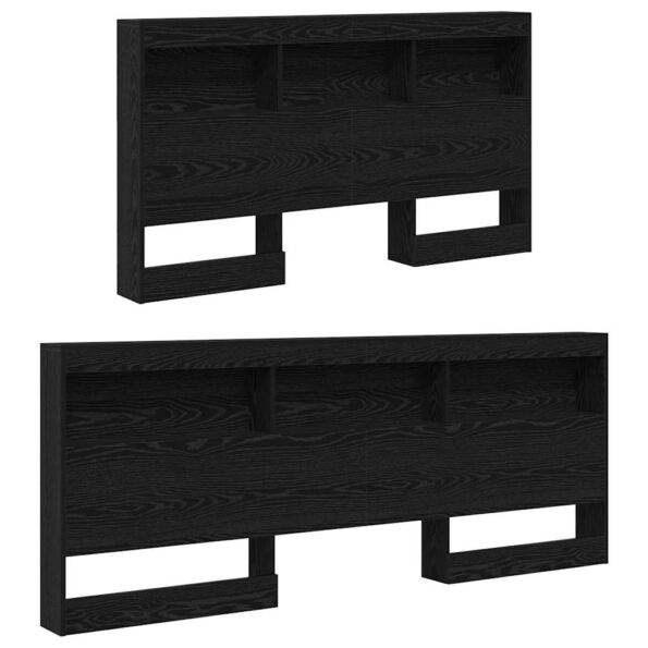 vidaXL Úložné čelo s poličkou s čelnou doskou s úložiskom Čierny dub 160 cm Kompozitné drevo – Obrázok 5