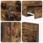 vidaXL Rám postele s úložným prostorem so zásuvkou Dymová dub – Obrázok 12