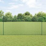 vidaXL Plot s pristrihávačmi Zelená 1,5 x 10 cm Oceľ