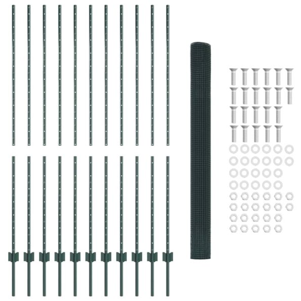 vidaXL Plot s pristrihávačmi Zelená 1,5 x 10 cm Oceľ – Obrázok 5