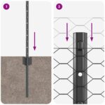 vidaXL Plot s stĺpmi Sivá 0.8 x 10 m Oceľ – Obrázok 10
