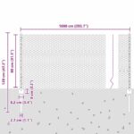 vidaXL Plot s stĺpmi Sivá 0.8 x 10 m Oceľ – Obrázok 11
