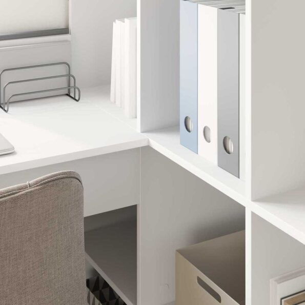 vidaXL Rohový stôl Biela Štandardné Inžinierované drevo a MDF – Obrázok 4