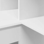 vidaXL Rohový stôl Biela Štandardné Inžinierované drevo a MDF – Obrázok 9