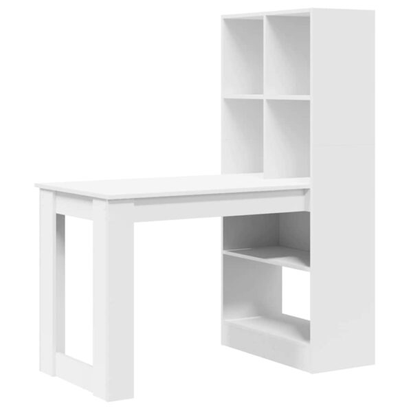vidaXL Stôl s poličkou Biela 122 x 67 x 145 cm Kompozitné drevo – Obrázok 2