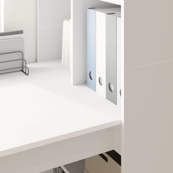 vidaXL Stôl s poličkou Biela 122 x 67 x 145 cm Kompozitné drevo – Obrázok 4