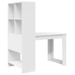 vidaXL Stôl s poličkou Biela 122 x 67 x 145 cm Kompozitné drevo – Obrázok 7