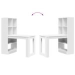 vidaXL Stôl s poličkou Biela 122 x 67 x 145 cm Kompozitné drevo – Obrázok 9