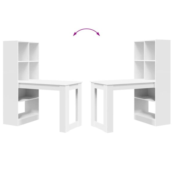 vidaXL Stôl s poličkou Biela 122 x 67 x 145 cm Kompozitné drevo – Obrázok 9