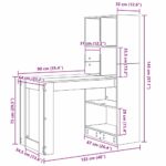 vidaXL Stôl s poličkou Čierny dub 122 x 67 x 145 cm Kompozitné drevo – Obrázok 11