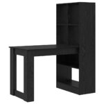 vidaXL Stôl s poličkou Čierny dub 122 x 67 x 145 cm Kompozitné drevo – Obrázok 2
