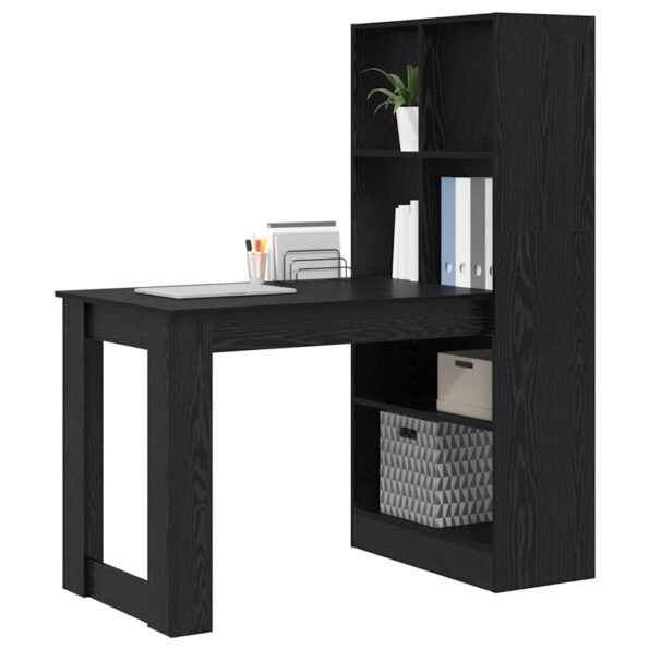 vidaXL Stôl s poličkou Čierny dub 122 x 67 x 145 cm Kompozitné drevo – Obrázok 3