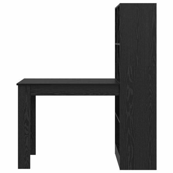 vidaXL Stôl s poličkou Čierny dub 122 x 67 x 145 cm Kompozitné drevo – Obrázok 5