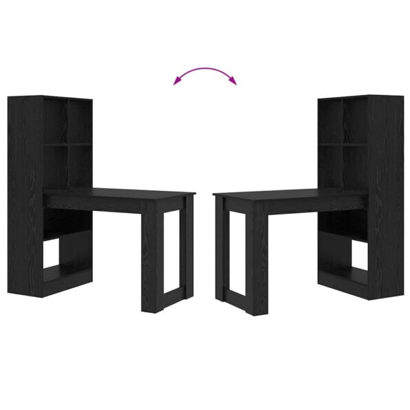 vidaXL Stôl s poličkou Čierny dub 122 x 67 x 145 cm Kompozitné drevo – Obrázok 9