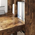 vidaXL Stôl s poličkou s úložiskom Tmavý dub 122 x 67 x 145 cm – Obrázok 4