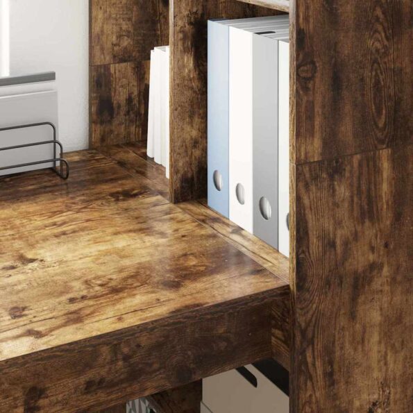 vidaXL Stôl s poličkou s úložiskom Tmavý dub 122 x 67 x 145 cm – Obrázok 4