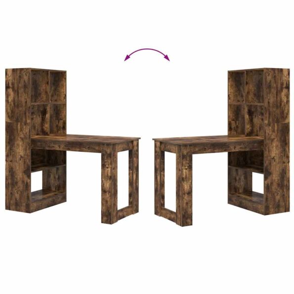 vidaXL Stôl s poličkou s úložiskom Tmavý dub 122 x 67 x 145 cm – Obrázok 9