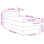 vidaXL Posteľ s pružinovým rámom Čierny 190 x 90 cm látka – Obrázok 12