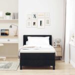 vidaXL Posteľ s pružinovým rámom Čierny 190 x 90 cm látka – Obrázok 3