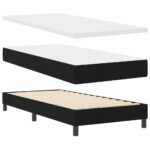 vidaXL Posteľ s pružinovým rámom Čierny 190 x 90 cm látka – Obrázok 4
