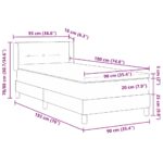 vidaXL Posteľ s pružinovým rámom Čierny 190 x 90 cm látka – Obrázok 12