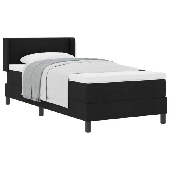 vidaXL Posteľ s pružinovým rámom Čierny 190 x 90 cm látka – Obrázok 2