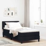 vidaXL Posteľ s pružinovým rámom Čierny 200 x 90 cm látka