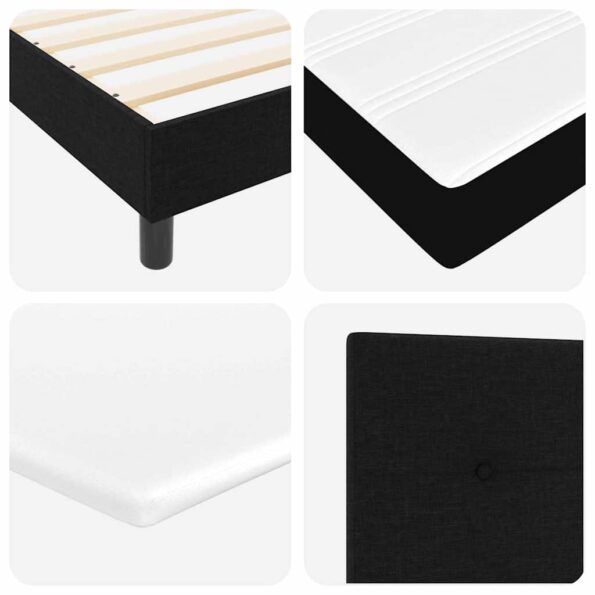 vidaXL Posteľ s pružinovým rámom Čierny 200 x 90 cm látka – Obrázok 10
