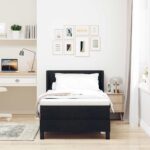 vidaXL Posteľ s pružinovým rámom Čierny 190 x 90 cm látka – Obrázok 3