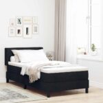 vidaXL Posteľ s pružinovým rámom Čierny 200 x 90 cm látka