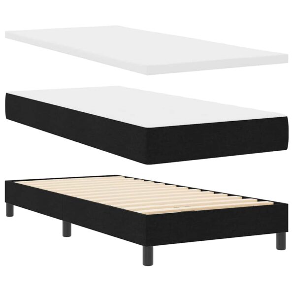 vidaXL Posteľ s pružinovým rámom Čierny 200 x 90 cm látka – Obrázok 4