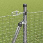 vidaXL Plot s stĺpmi Strieborná 1.6 x 25 m Oceľ – Obrázok 5