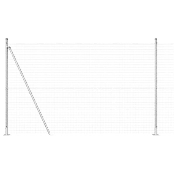 vidaXL Plot s stĺpmi Strieborná 1.6 x 25 m Oceľ – Obrázok 6