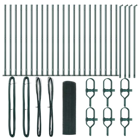 vidaXL Zváraný drôtový plot so 13 a dlhými stĺpmi Zelený 0.5x50 m Oceľ – Obrázok 2