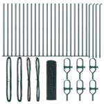 vidaXL Zváraný drôtený plot s 13 upevňovacími stĺpikmi Zelený 0.6x50 m Oceľ – Obrázok 2