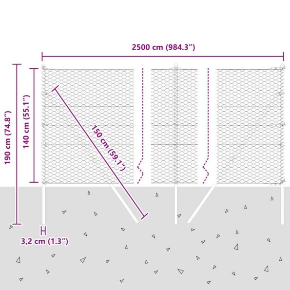 vidaXL Plot s stĺpmi Zelená 1.4 x 25 m Ocel potiahnutá PVC – Obrázok 13
