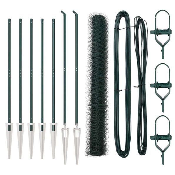 vidaXL Plot s rámami Zelená 1 x 10 m Ocel potiahnutá PVC – Obrázok 2