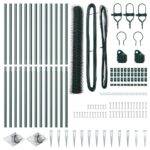 vidaXL Plot s stĺpmi Zelená 1.4 x 25 m Ocel potiahnutá PVC – Obrázok 5