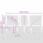 vidaXL Plot s rámami Sivá 0.4 x 25 m Ocel potiahnutá PVC – Obrázok 12