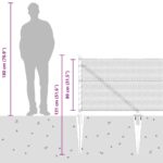 Hexagonový plot vidaXL Sivý 0.8x50 m Oceľ – Obrázok 10