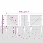 Hexagonový plot vidaXL Sivý 0.8x50 m Oceľ – Obrázok 8